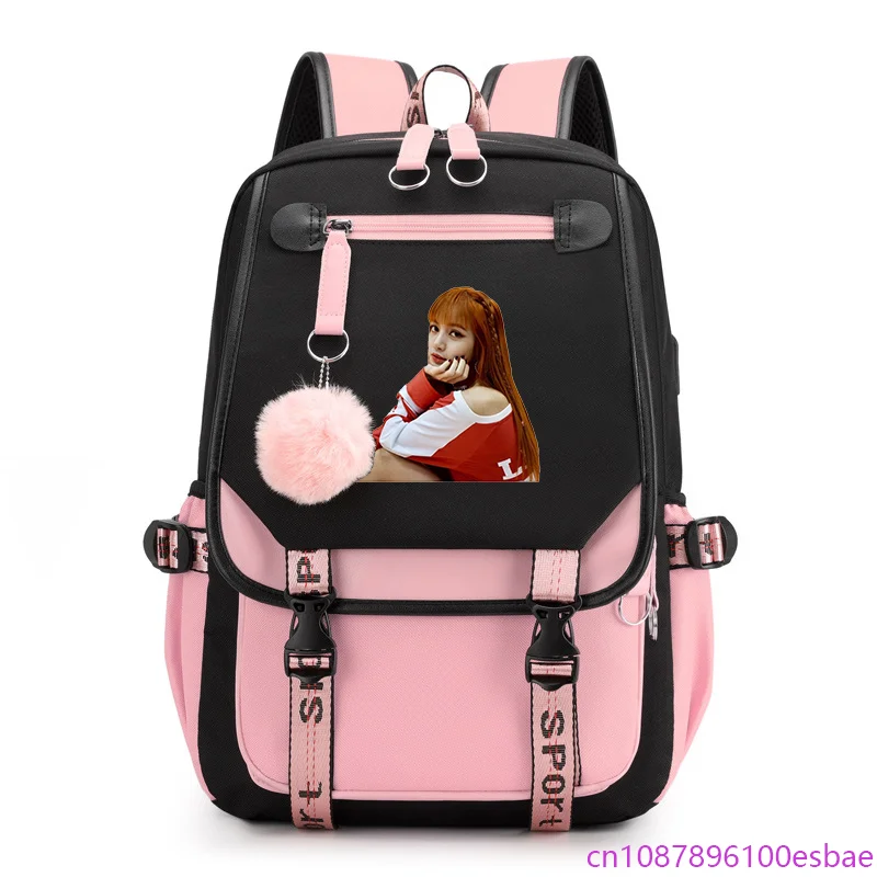 Nouvelle mode LISA modèle imprimé sac à dos filles haute qualité USB sac à dos école sacs d'école sacs à dos coréens