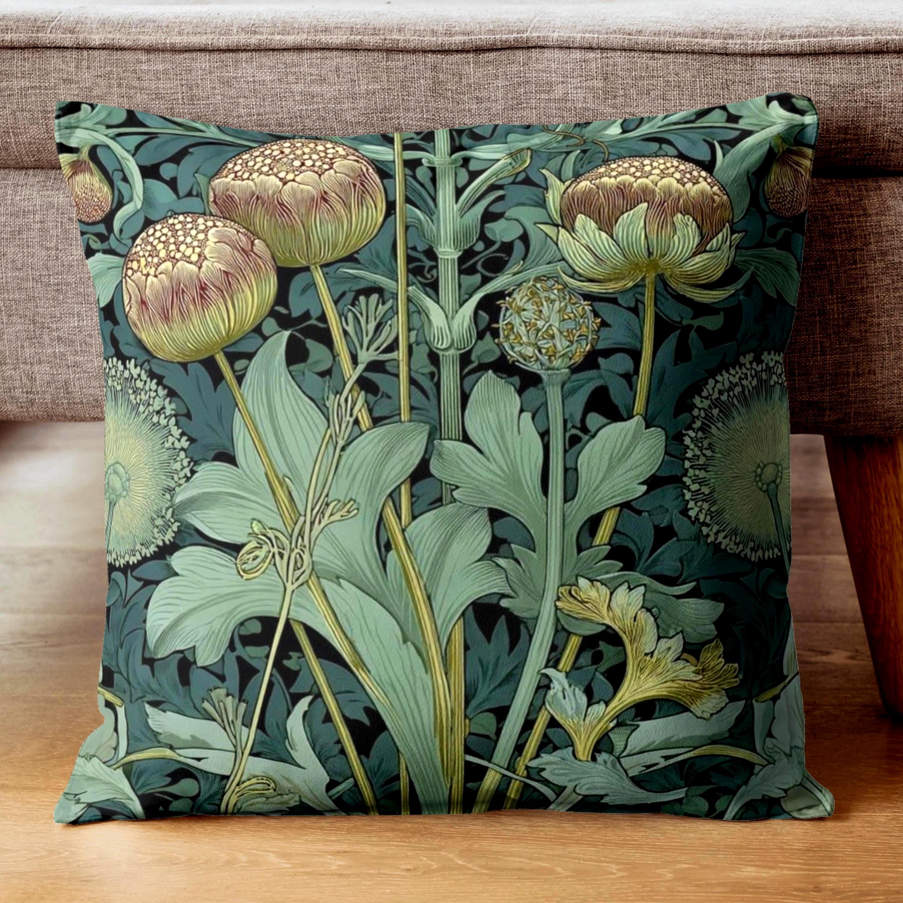 Cuscino decorativo floreale William Morris, cuscino decorativo vintage, federa ispirata a William Morris, cuscino intrecciato, decorazione botanica