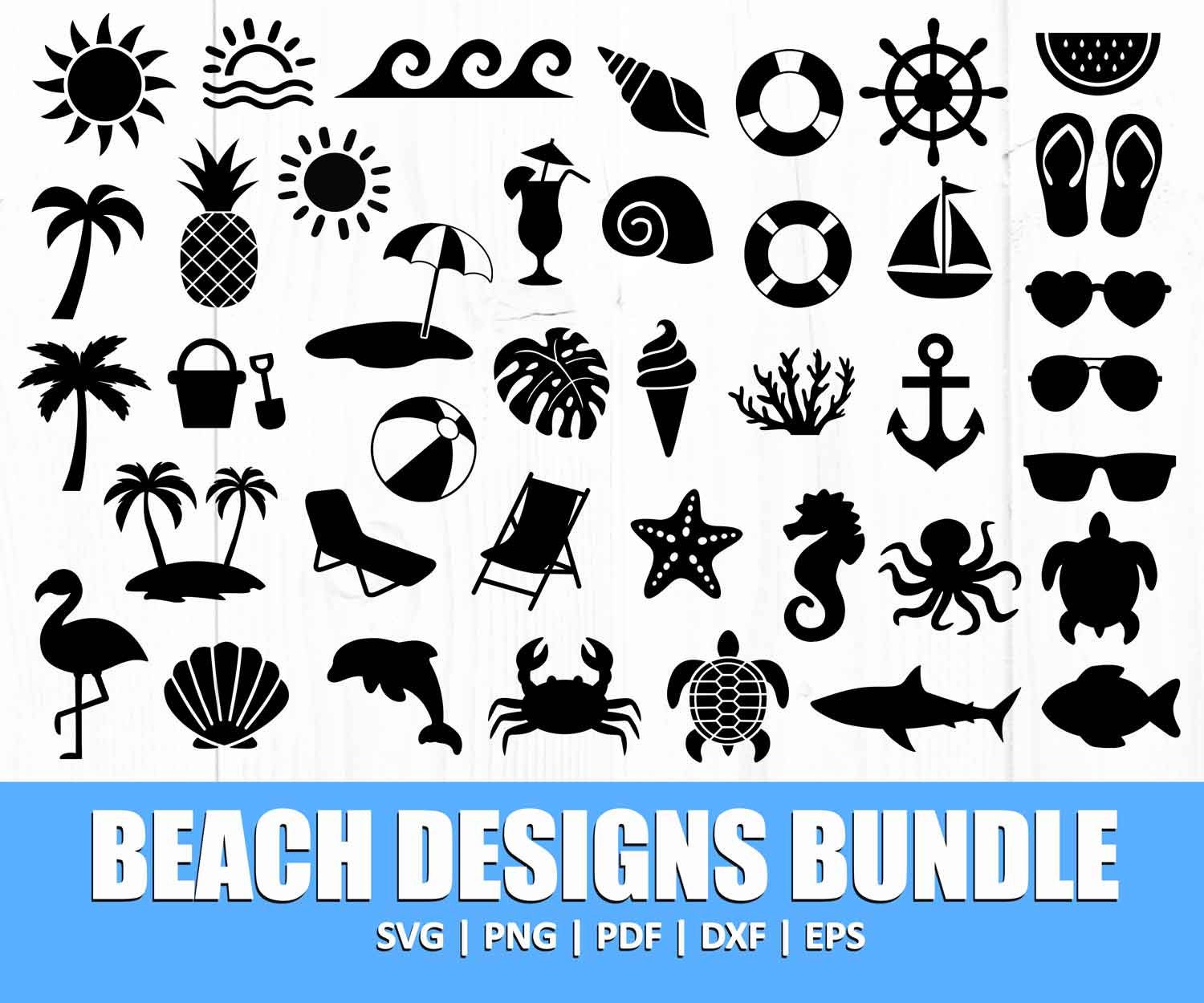 Pacchetto SVG Spiaggia, Pacchetto Clipart Spiaggia, SVG Estate, SVG Palma, SVG Vita da Spiaggia, SVG Tropicale, File di Taglio per Cricut, Silhouette,
