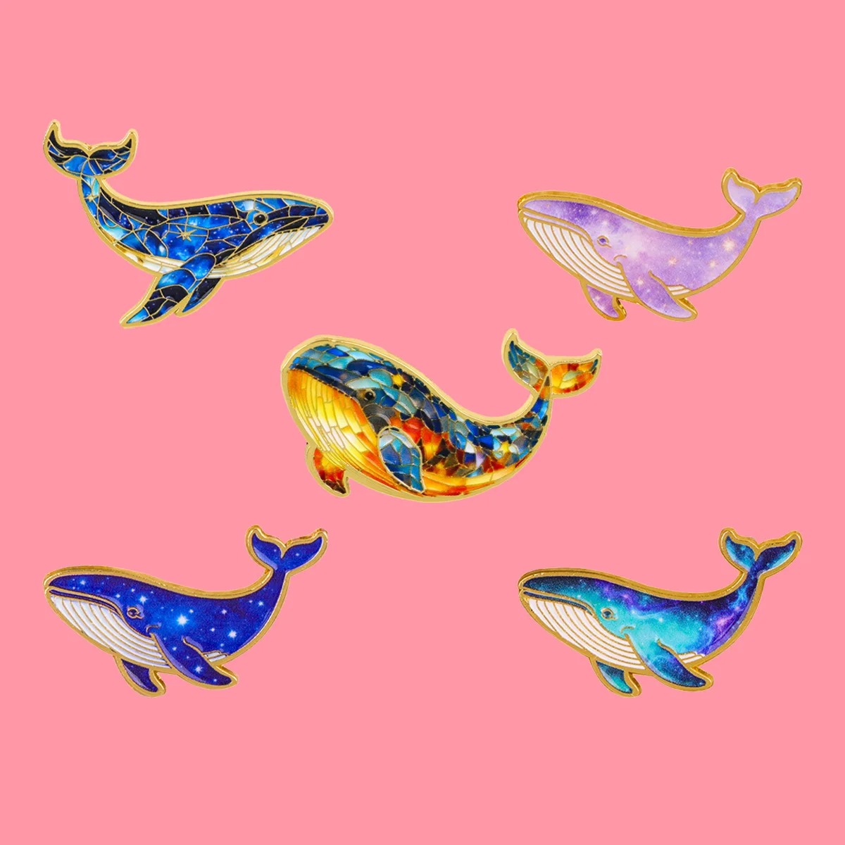 Bunte Wal Emaille Kiefern Lustige Meerestiere Brosche Metall Pins Abzeichen auf Rucksack Kleidung Accessoires Modeschmuck Geschenke Image