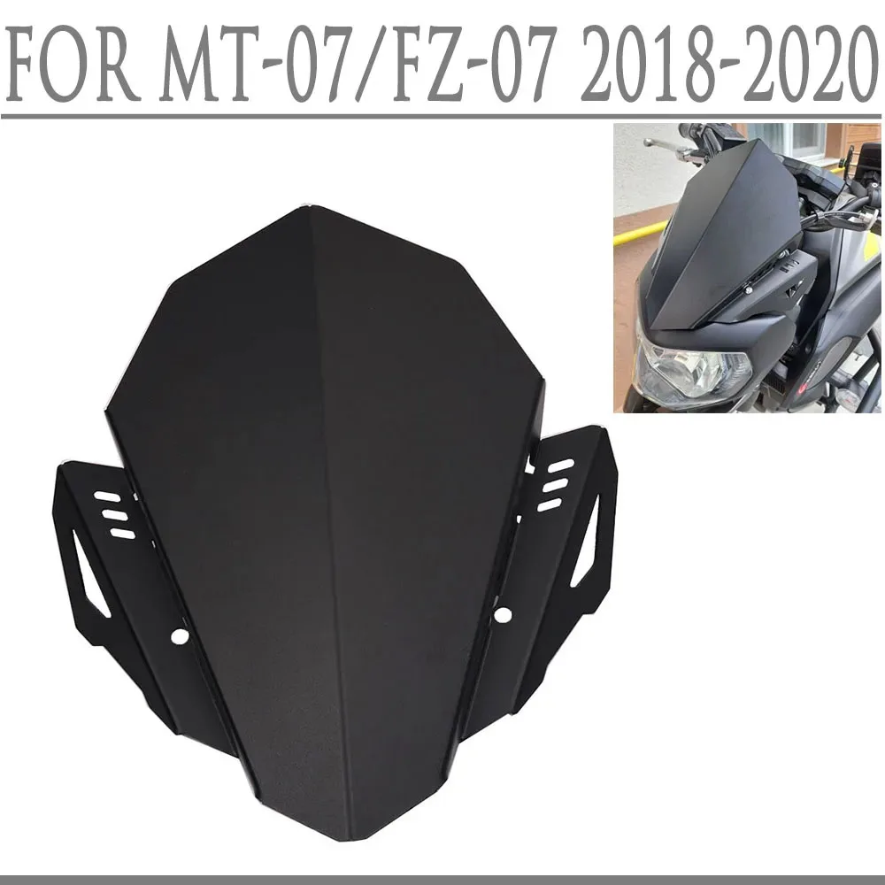 Motorrad Windschutzscheibe Windschutz Front Windabweiser Schutz Für Yamaha MT 07 FZ 07 MT 07 FZ 07 2018 2019 2020 Image