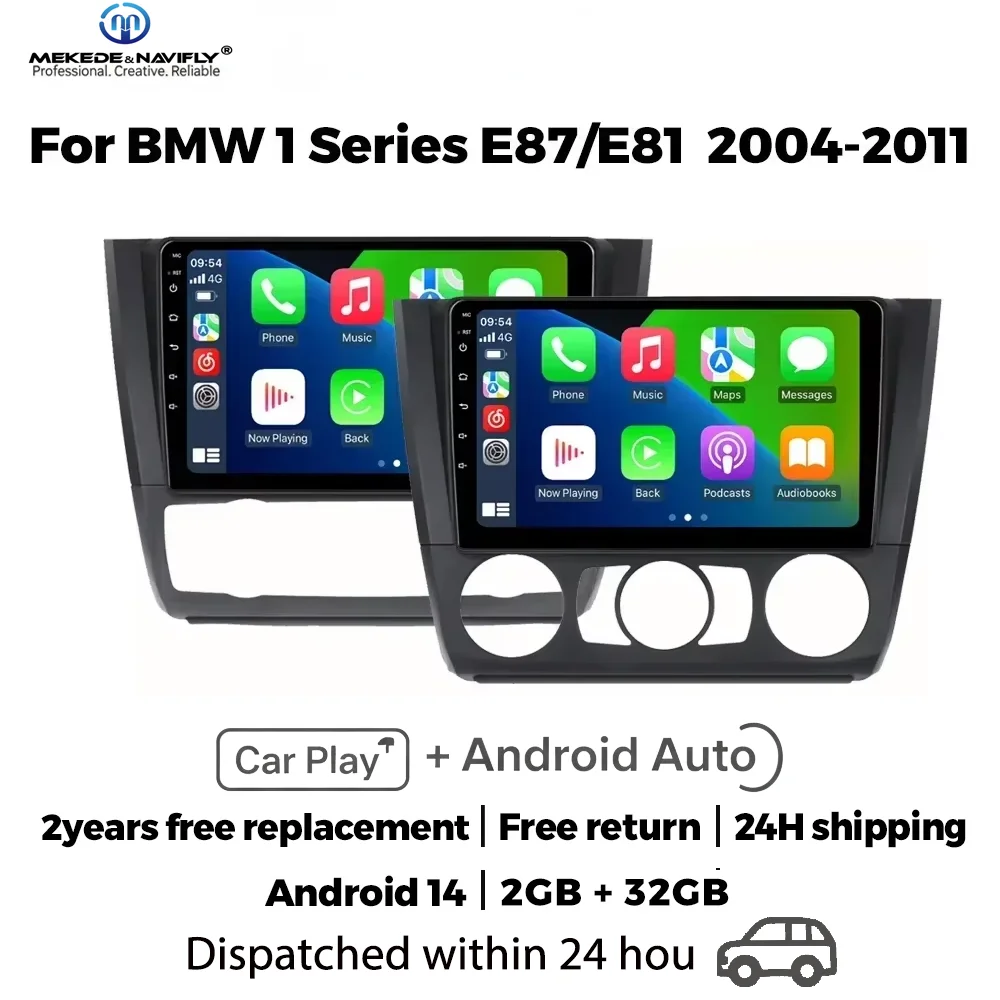 MEKEDE&NAVIFLY Auto Intelligente System Multimedia-Player Für BMW 1er E81 E82 E87 E88 AT 2004-2011 Carplay Autoradio Stereo Image