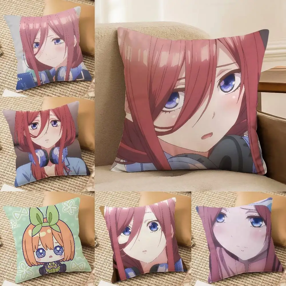 Miku N-Nakano ANIME Kissenbezug, Anti-Dustmite, unsichtbarer Reißverschluss, Schlafsofa