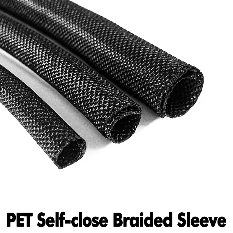 Geflochtene Kabelhülse aus PET-Nylon, geflochtene Kabelhülle, Kabelhülsen, Draht für Laptop, PC, TV, Drahtschutz, Kabelwickelabdeckung Image