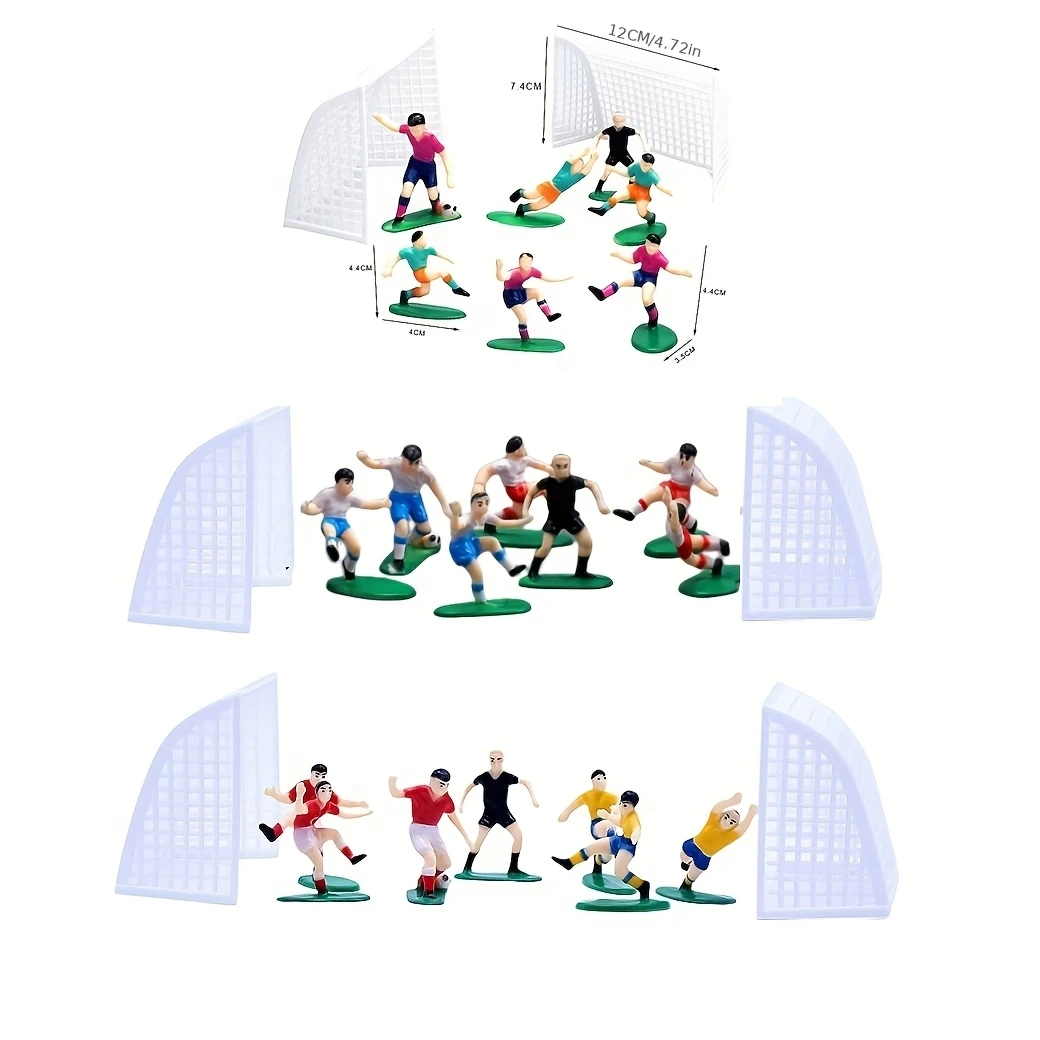 9 teile/satz Fußball Junge Kuchen Dekoration Fußballplatz Spieler Puppe