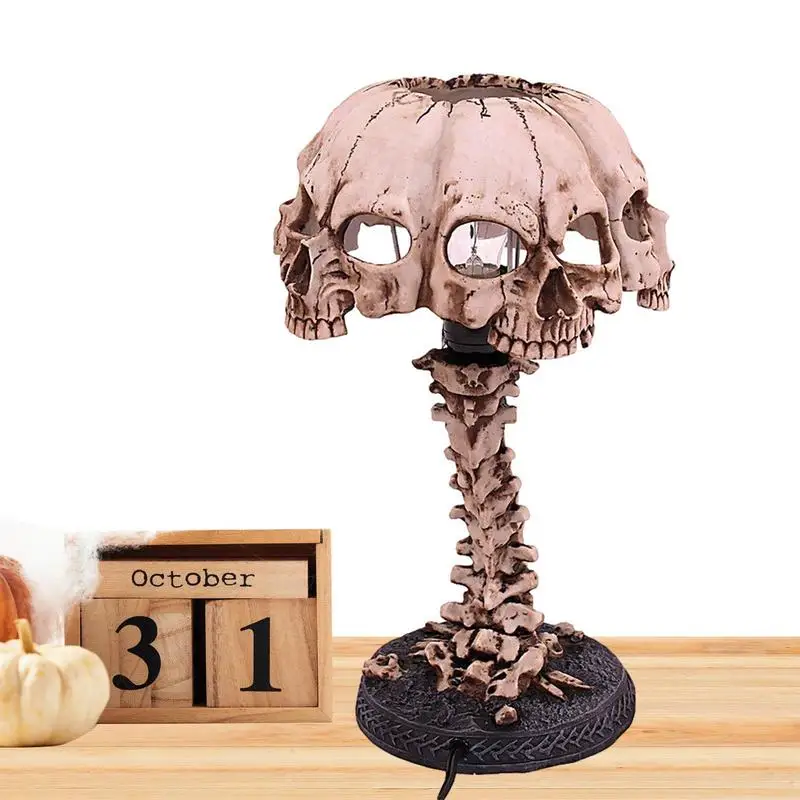 Totenkopf-Nachtlicht, Gothic-Lampe, 4-köpfiges Totenkopf-Nachtlicht, gruselige Totenkopf-Lampe, Licht, Gothic-Lampe, Halloween, dekorative Lichter