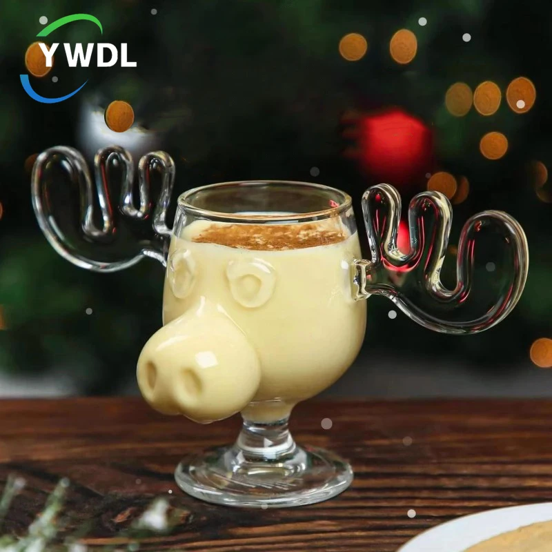1 stücke Elch Wein Glas Cocktail Saft Tasse Rentier Becher Wein Bier Wasser Milch Whisky Gläser Drink Schuss Tassen Weihnachten geschenk Image