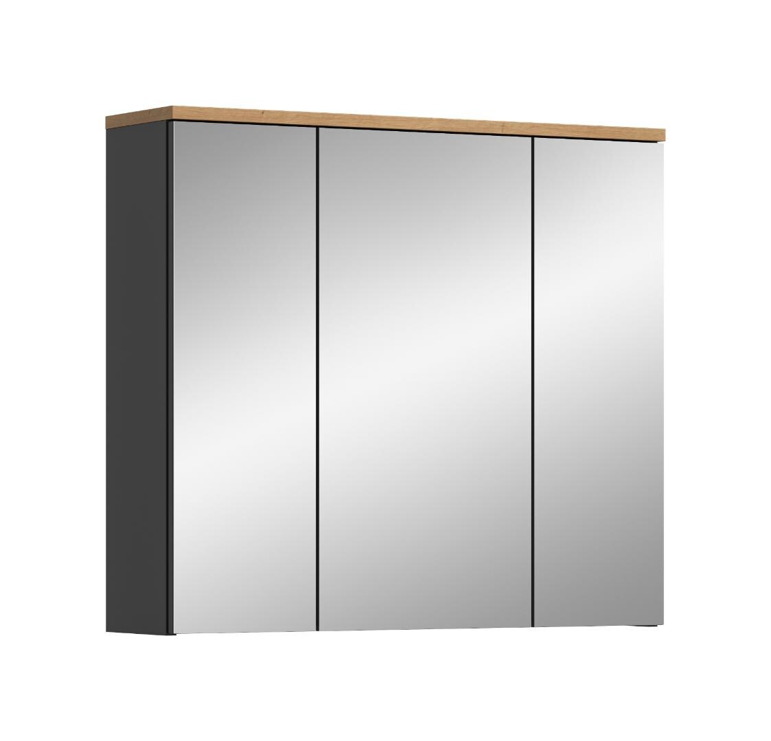 Ebuy24 Canu Spiegelschrank Bad 3 Spiegeltüren Eiche Dekor, grau. Image