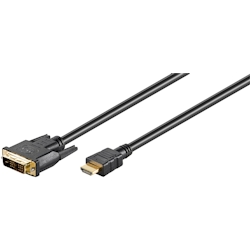 Goobay 51579 DVI-D/HDMI™ Kabel, vergoldet, 1 m, Schwarz - DVI-D-Stecker Single-Link (18+1 pin) > HDMI™-Stecker (Typ A) Image