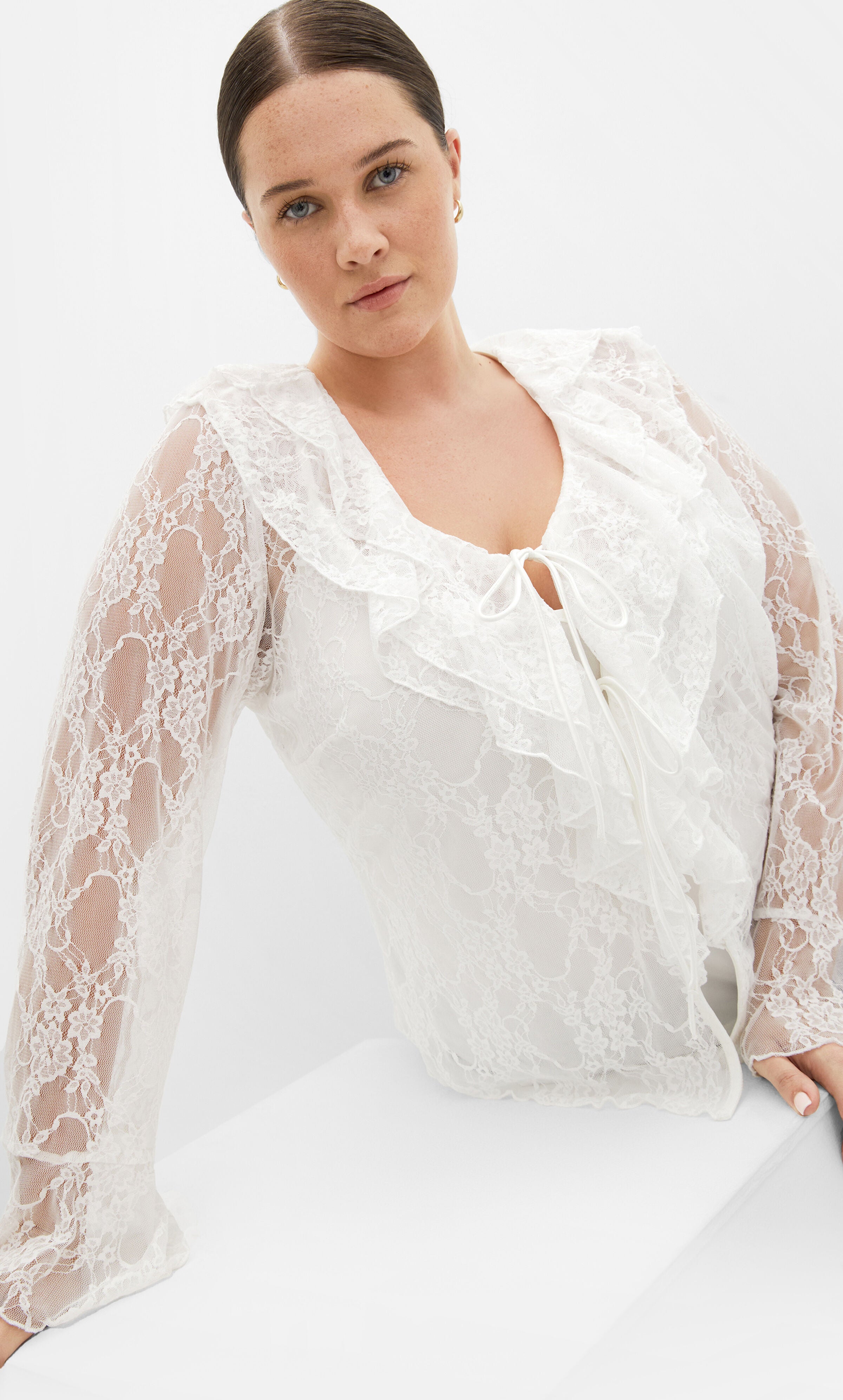 Plus Size Women's Lacie Top - white by City Chic in White (Size 22 W)