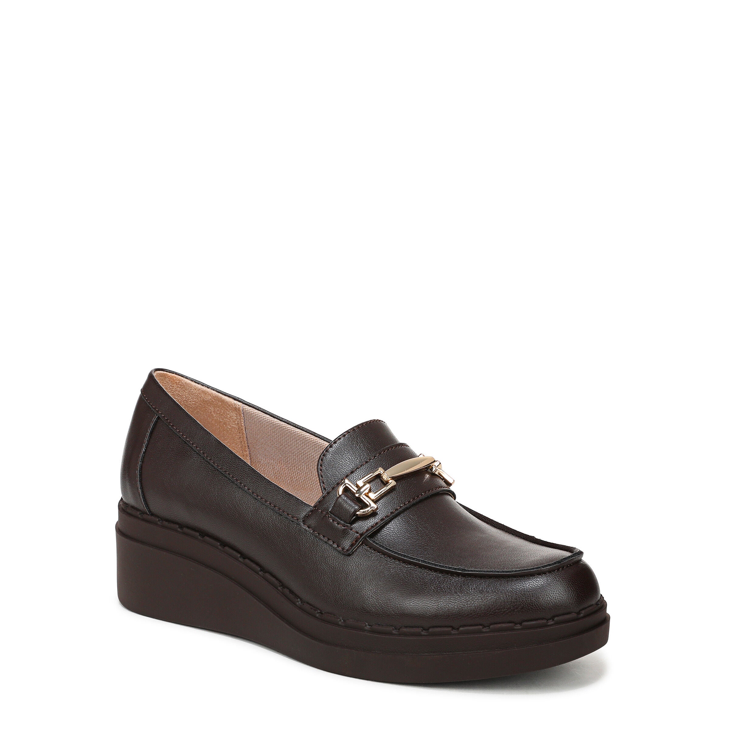 Women's Dolce Bit Wedge Loafer by LifeStride in Dark Chocolate (Size 6 M)