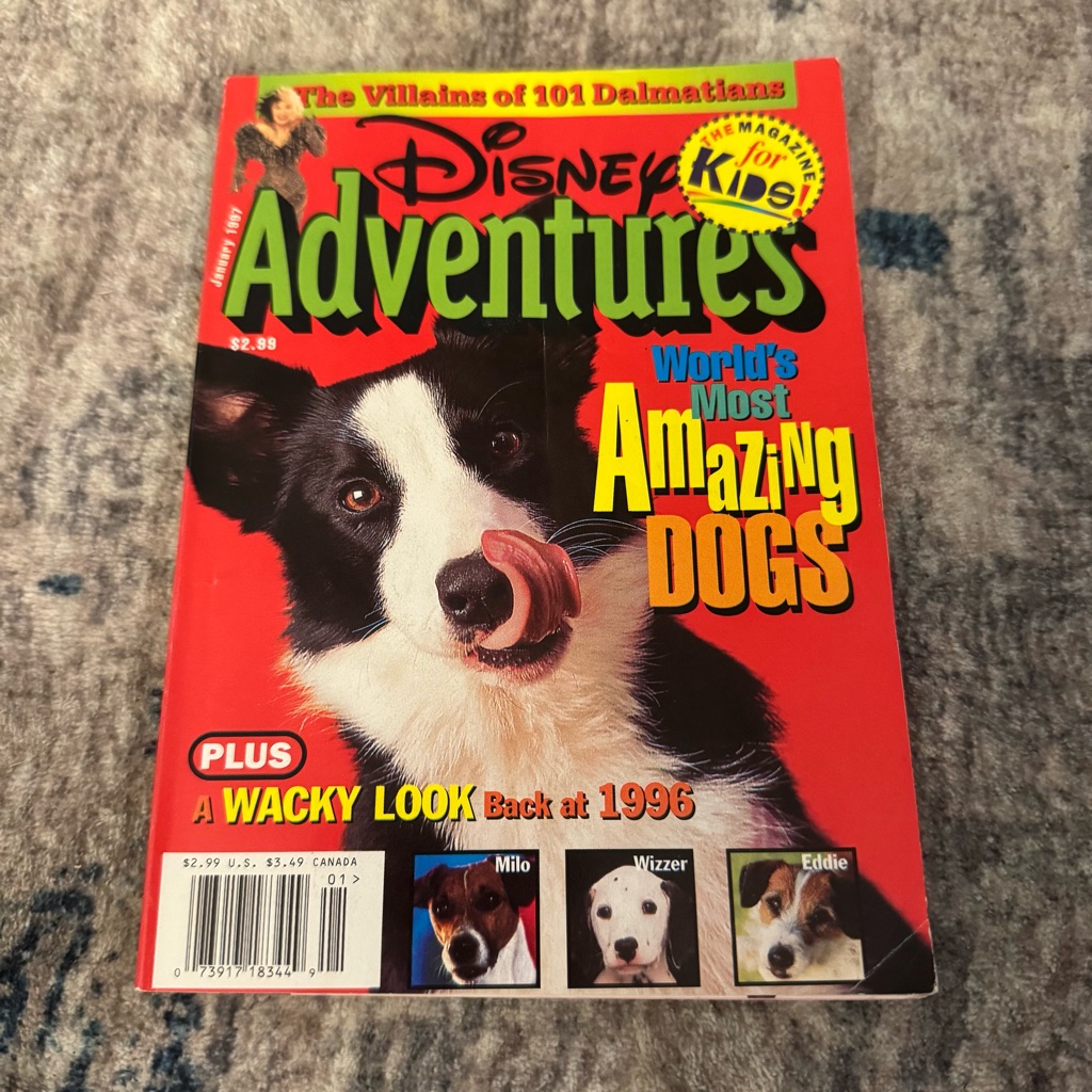 Disney Accents | Disney Adventures Magazine January 1997 No Label Vintage 90s | Color: Red | Size: Os