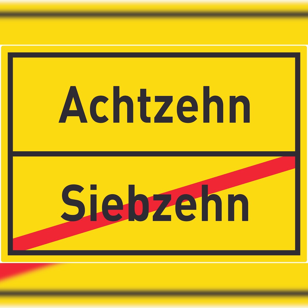 HB-Druck Achtzehn Siebzehn Aufkleber Ortsaufkleber A3 (297x420mm) Image