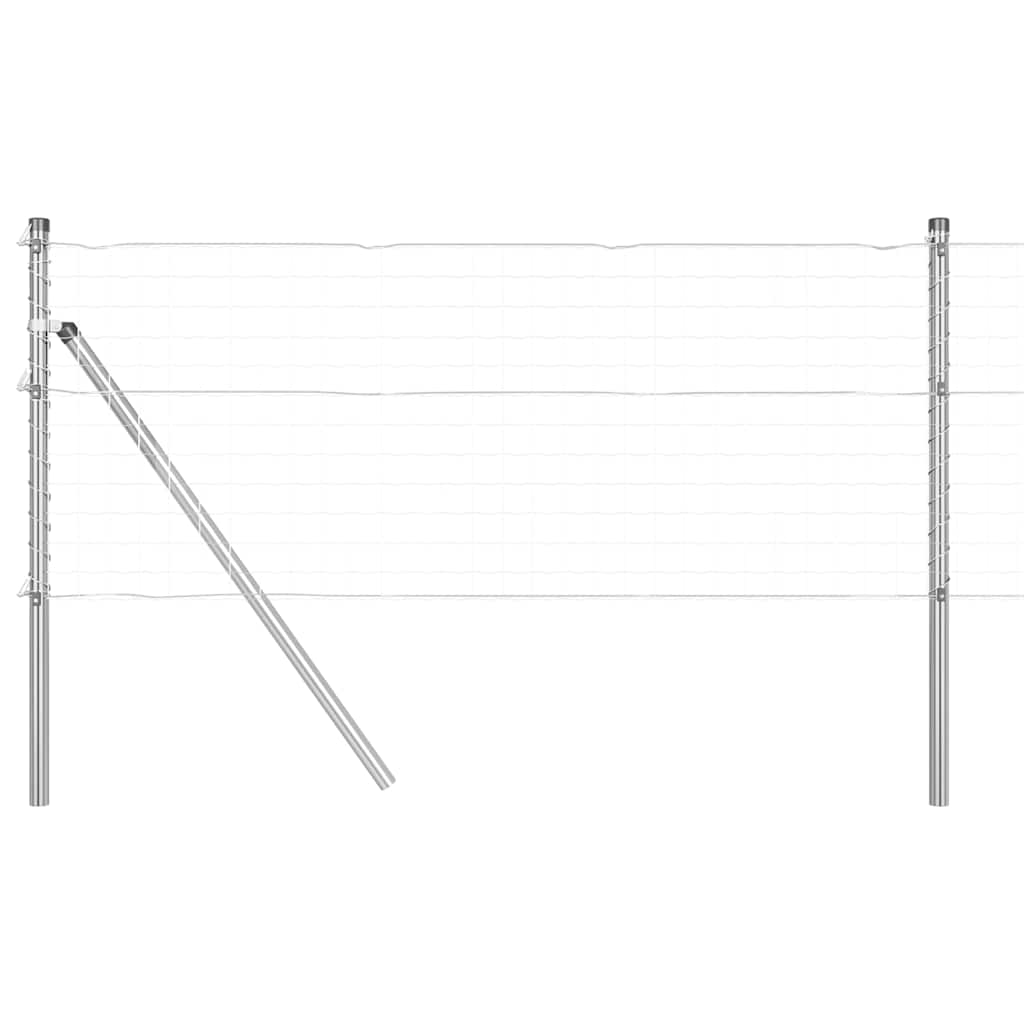 vidaXL Zaunpfosten 13 pcs Silber Ø32mm 80 cm Verzinkter Stahl Image