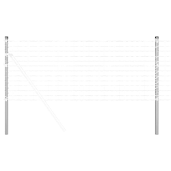 vidaXL Zaunpfosten 2 pcs Silber 80 cm Pulverbeschichteter Stahl Image