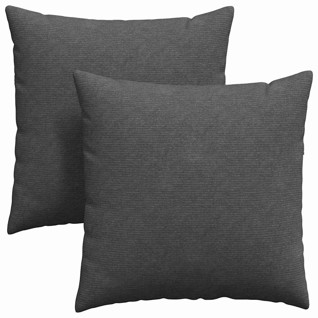 vidaXL Sofakissen 2 pcs Dunkelgrau 60 x 60 cm Cordstoff Image