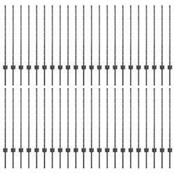vidaXL Zaunpfosten 88 pcs Grau 140 cm Stahl Image