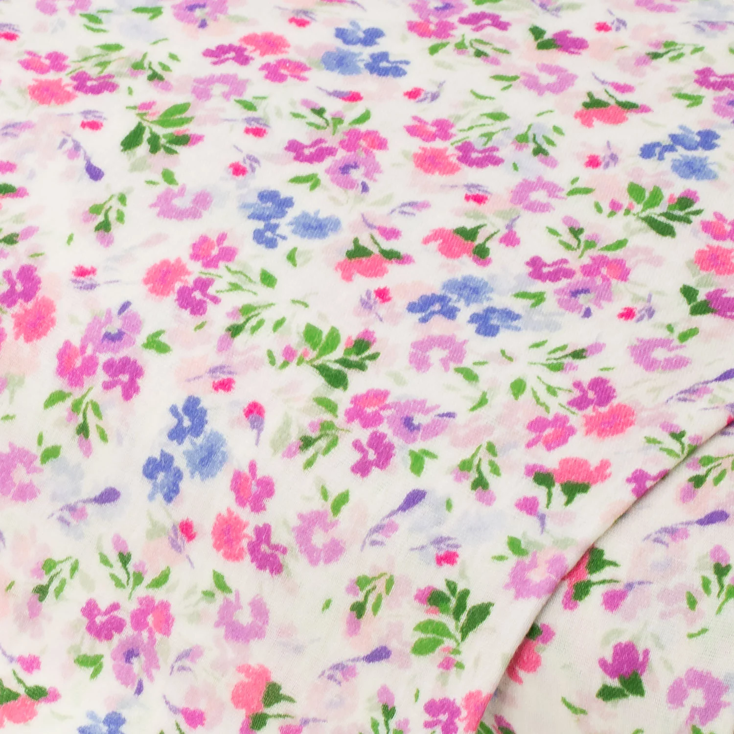 Musselin/Doppel-Gaze Digitaldruck Blumenwiese, weiß-color Image