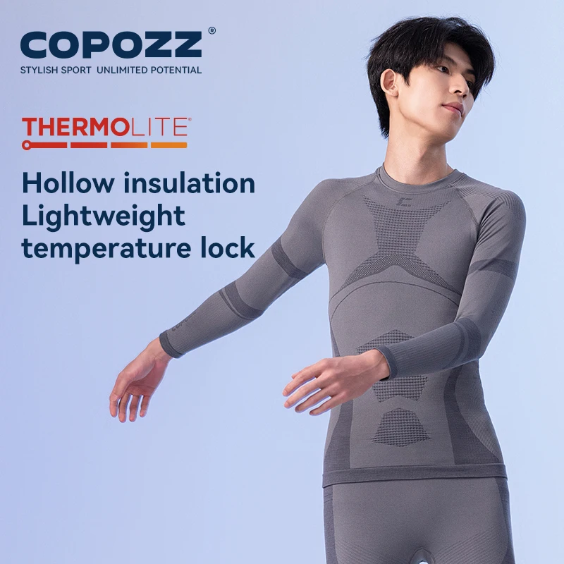 COPOZZ femme mâle laine mérinos Ski sous-vêtement thermique ensemble fonctionnel Compression survêtement serré Snowboard hauts et pantalons adulte
