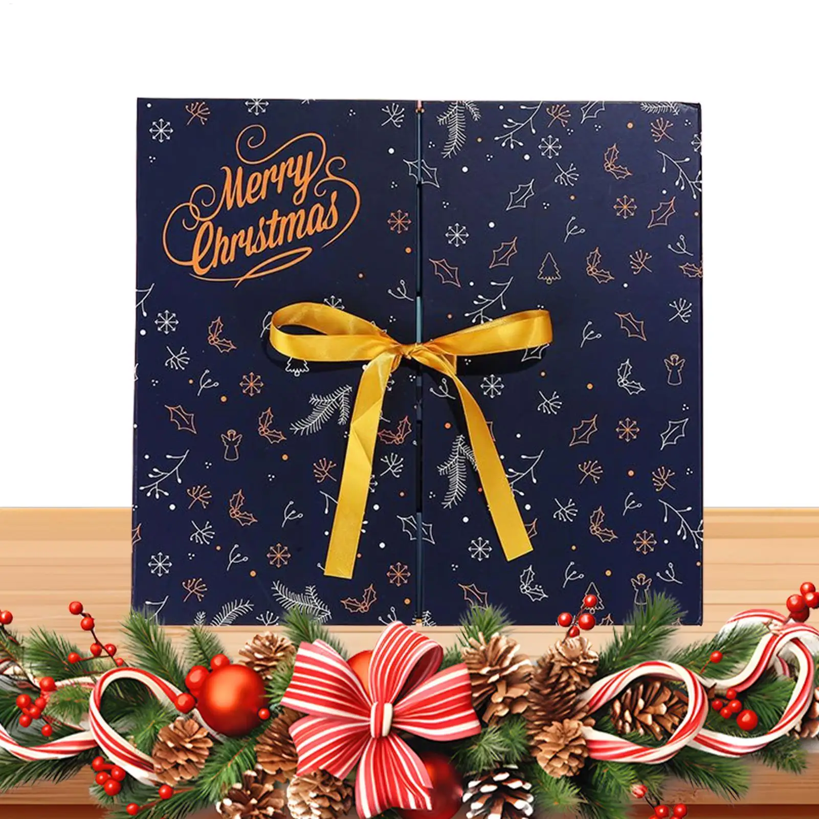 Weihnachts-Adventskalender, leere Countdown-Boxen, 24-Tage-Multifunktionsbehälter, leere Countdown-Papierboxen für den Winterurlaub Image
