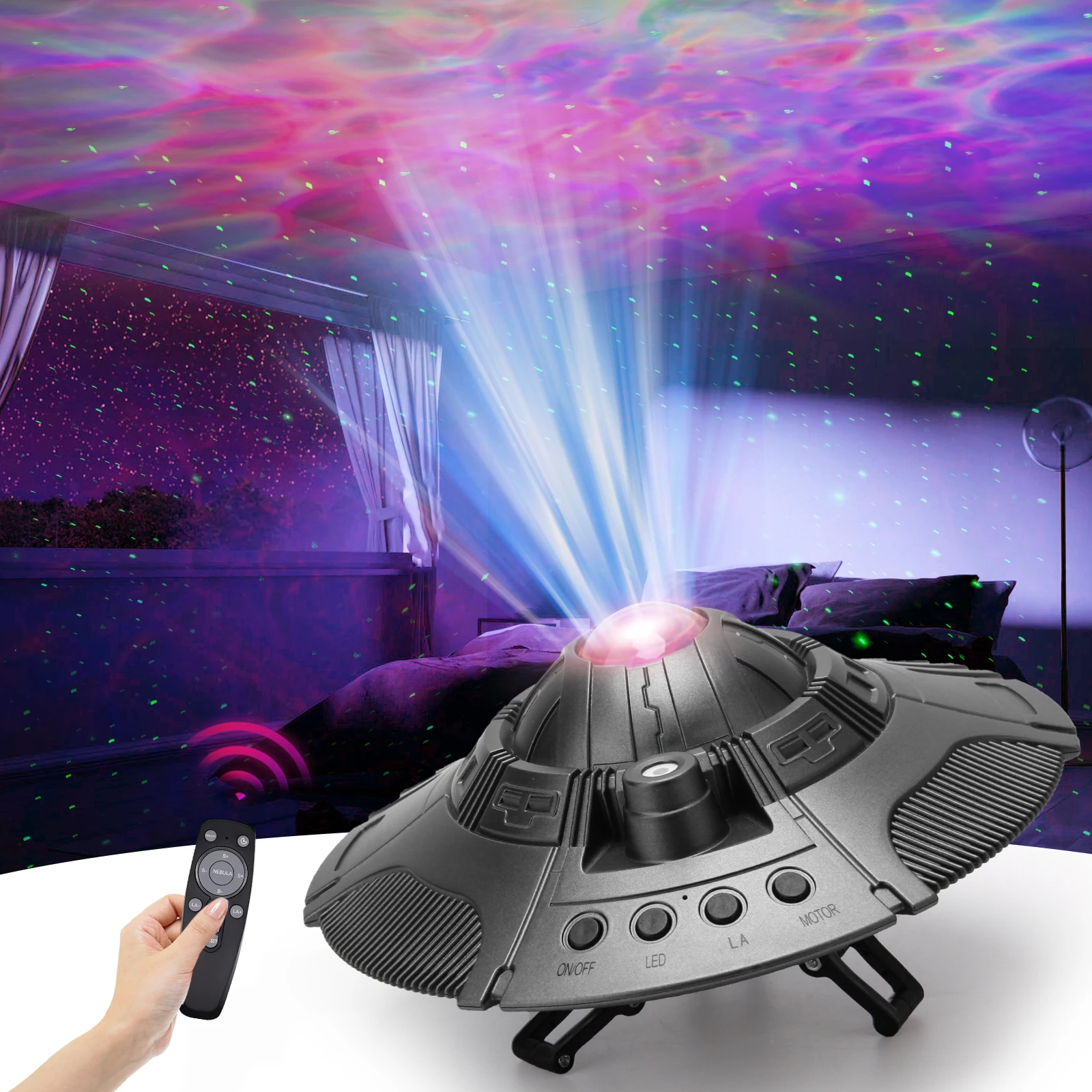 Nachtlicht Galaxy Projektor Sternenhimmel Projektor, 360° ° Rotierender Sternenhimmel Schlafzimmer Valentinstag Geschenk Weihnachtsdekoration