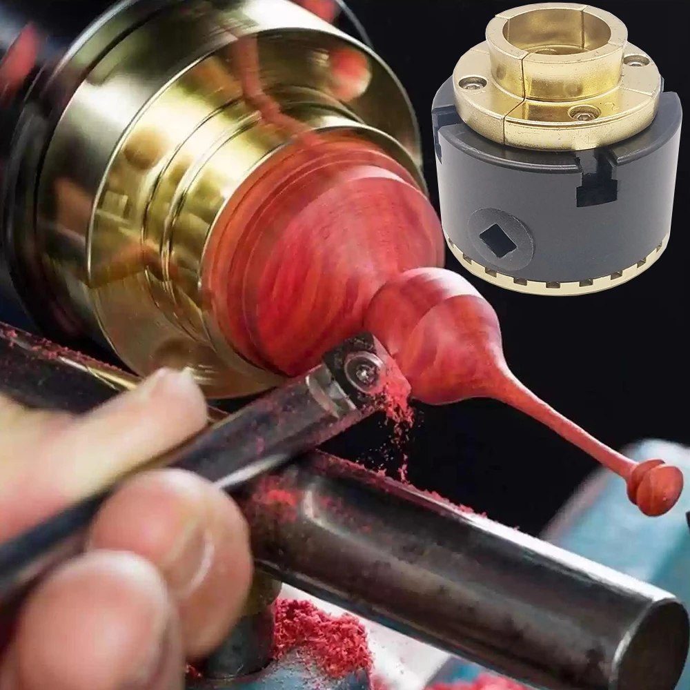 1 Stück 2,75 Zoll Holzdrehfutter-Set 1"X8TPI Gewindeadapter, selbstzentrierendes 4-Backen-Holzdrehfutter Image