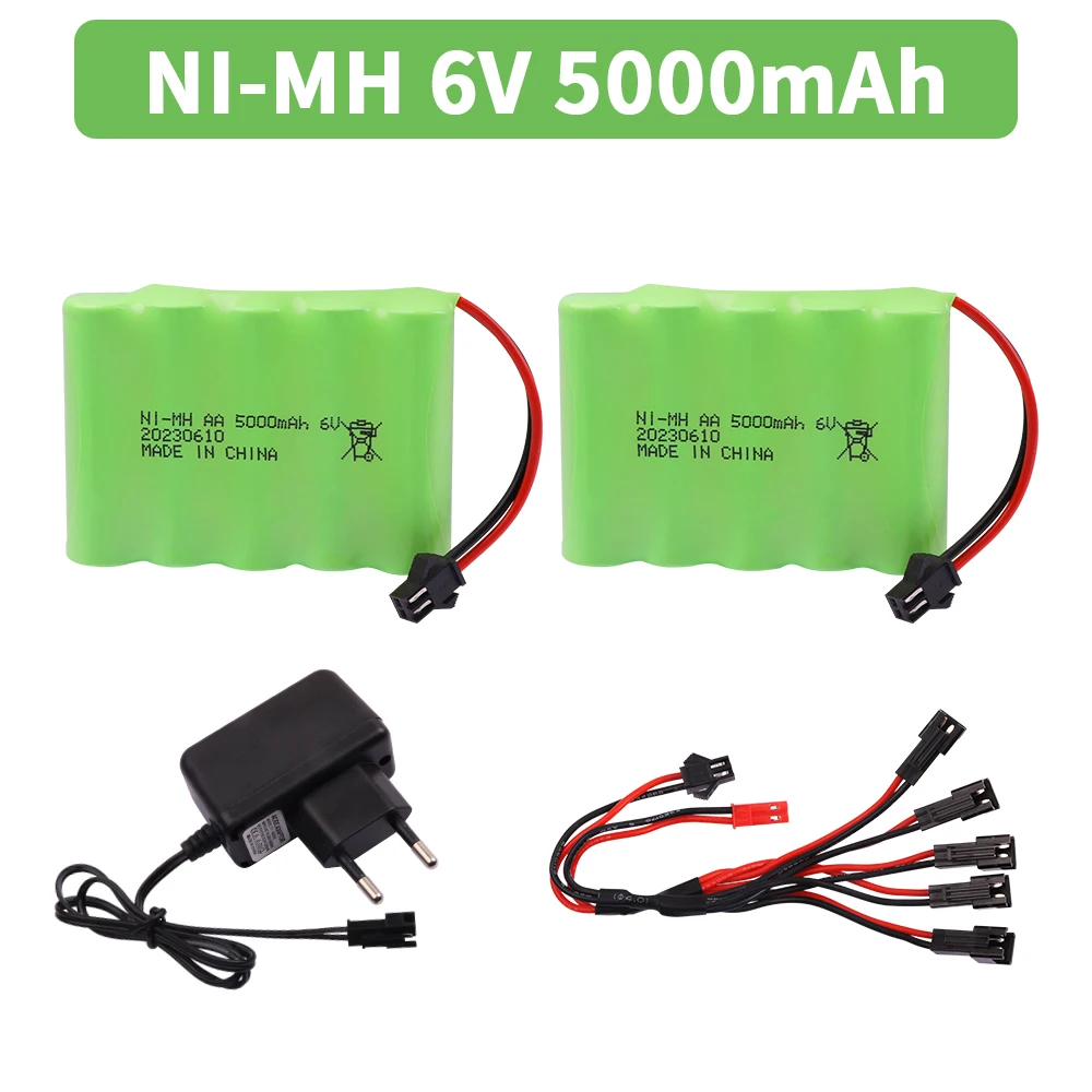 6V 5000mAh NiMH AA Batterie und Ladegerät Set für Rc Spielzeug Autos Panzer Roboter Pistole Spielzeug Teile für Rc Boot 6V wiederaufladbare Batterie