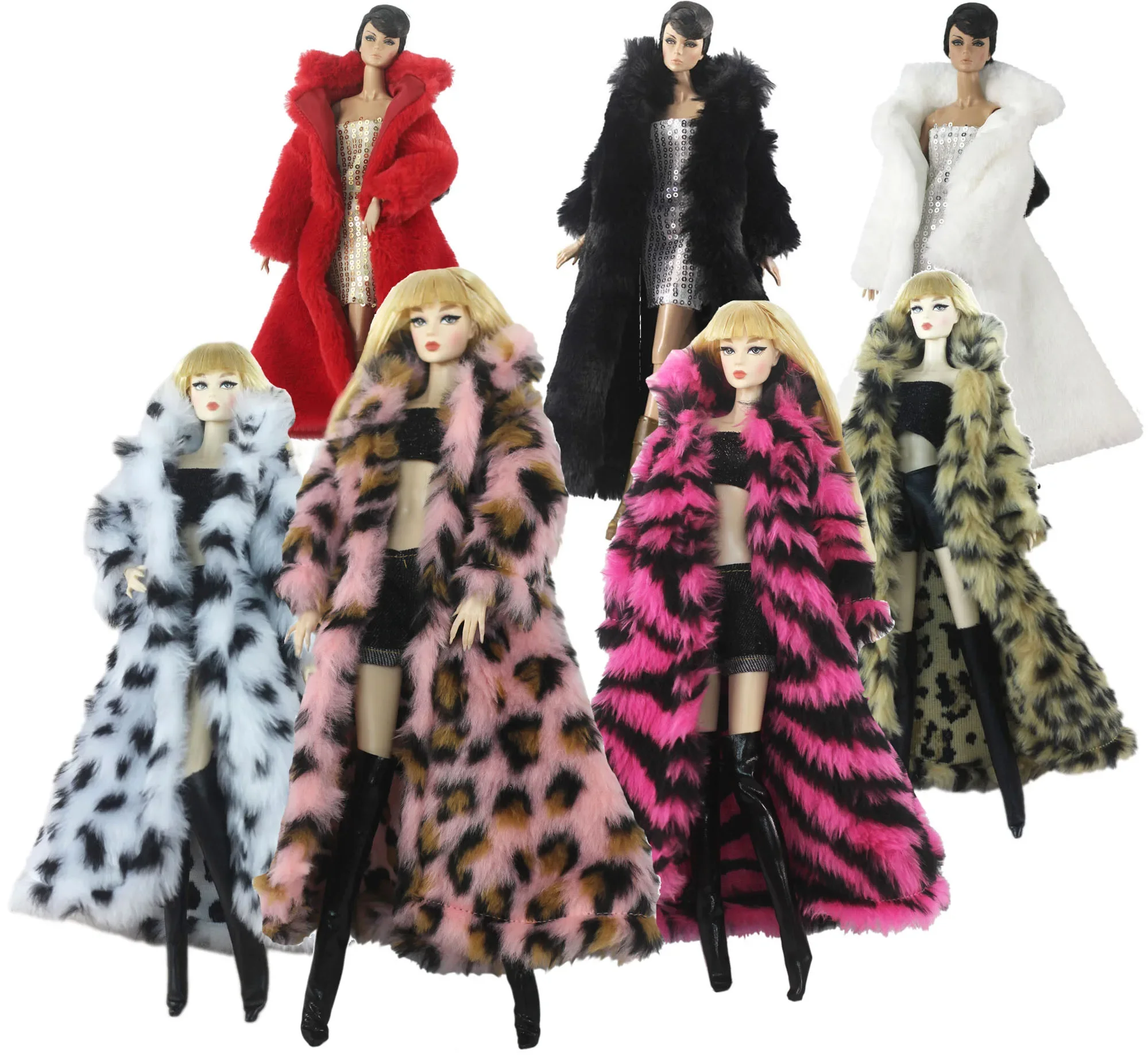 Vestiti per bambole Abito in scala 1:6 Cappotto di pelliccia Vestito per bambola da 11,5 pollici 30 cm Molti stili per la scelta Regali per accessori per bambole per ragazze # 12