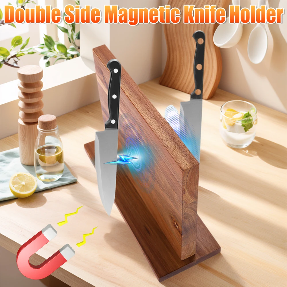 Starker magnetischer Messerblock, doppelseitig, universeller Messerständer, Messerhalter, Ständer für die Küchentheke, multifunktionale Aufbewahrung Image