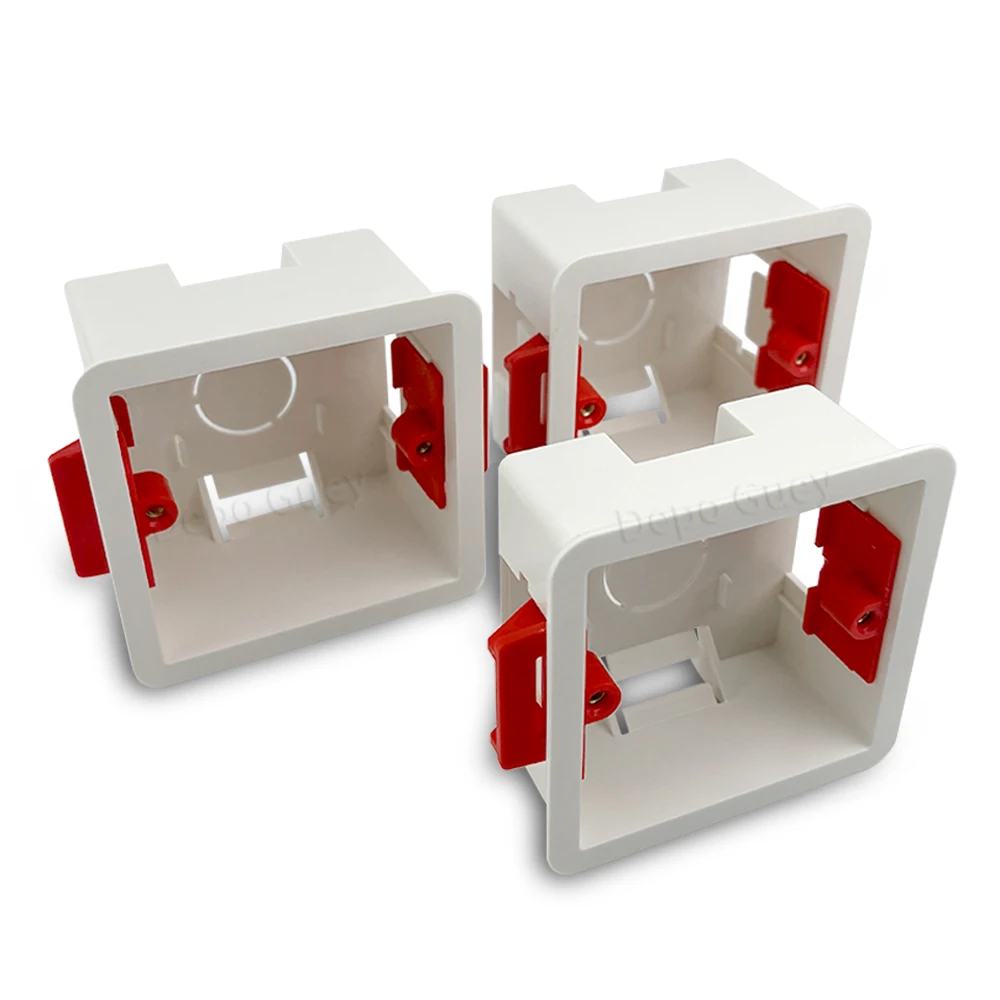 86-Typ-Schalter-Montagebox, Kassette, flammhemmender Kunststoff, PVC-Anschluss, hintere Box, universelle weiße elektrische verdeckte Box Image