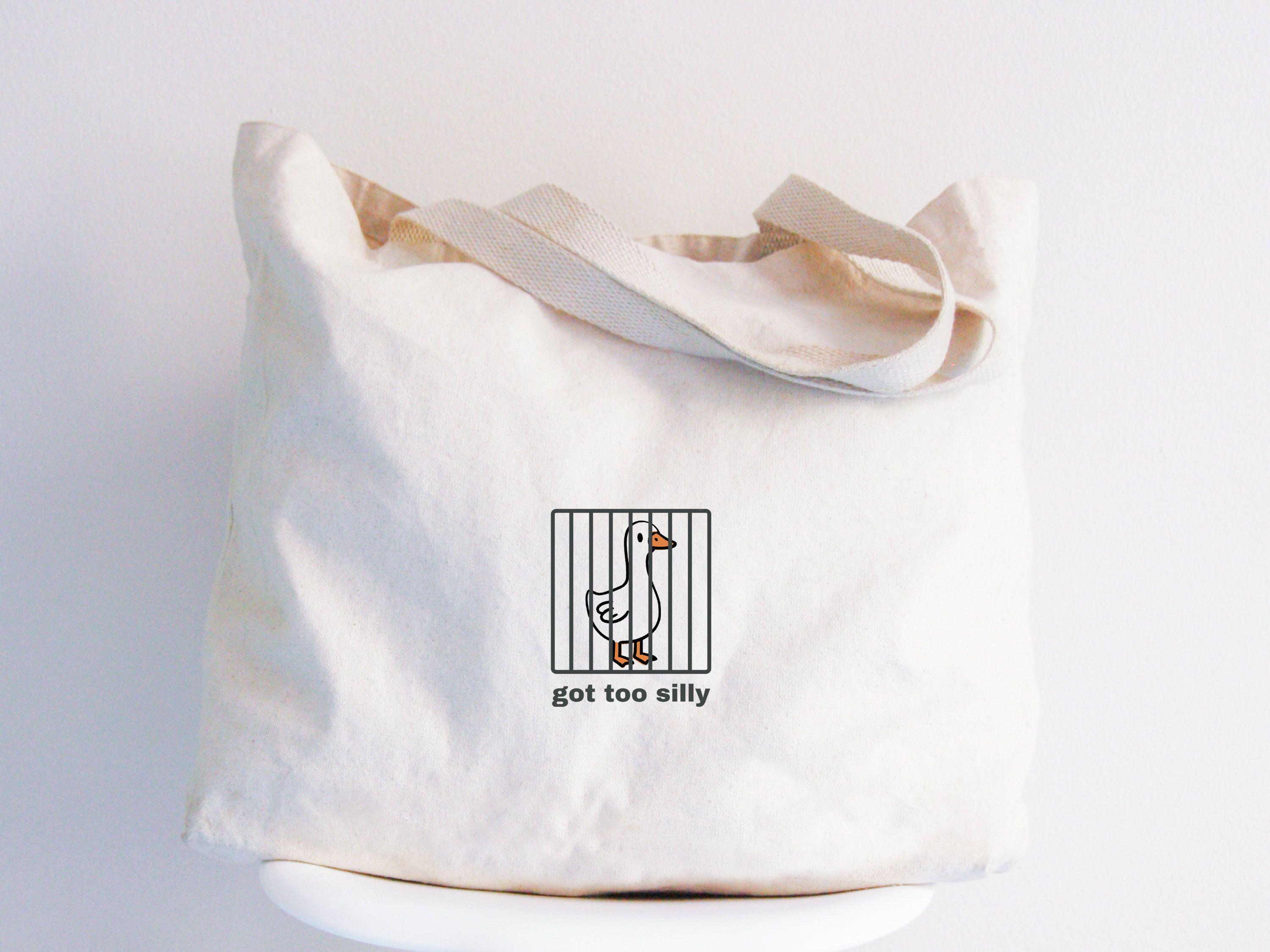 Borsa tote Silly Goose, borsa tote Got Too Silly, borsa Goose, borsa tote Silly Goose, regalo tote divertente, regalo Silly Goose, borsa tote Silly Go