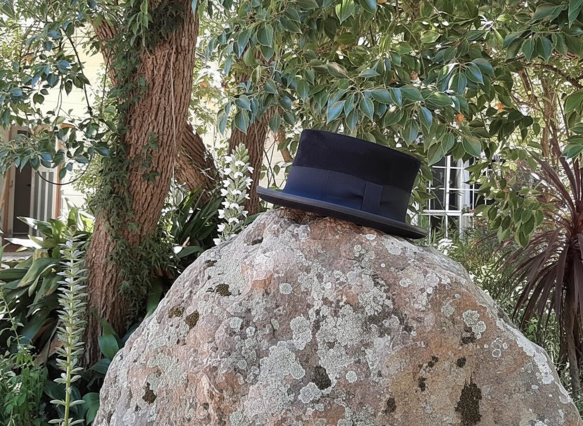 Cappello a cilindro in pelle Rose the Hat, stile vintage del film Dr. Sleep, fedora in feltro di lana nera fatta a mano, cappello da barca, fedora con