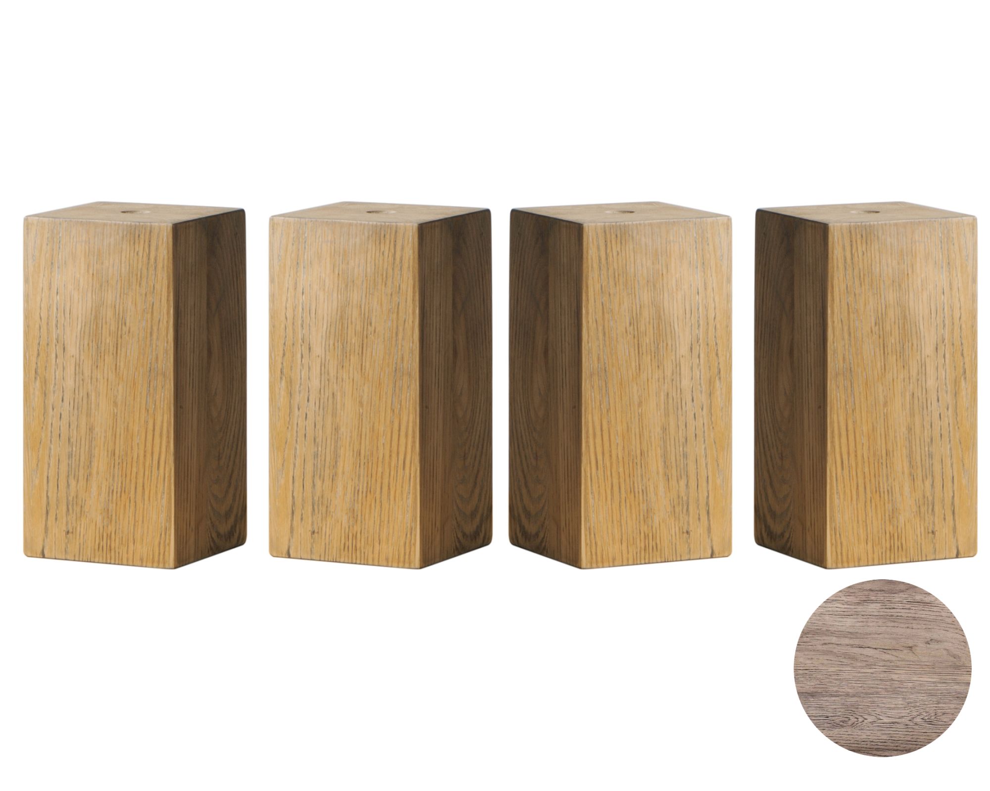 Hasena Oak-Vintage Füsse Ivio 4er-Set / 25 cm / Eiche sägerauh natur Nachbildung Image