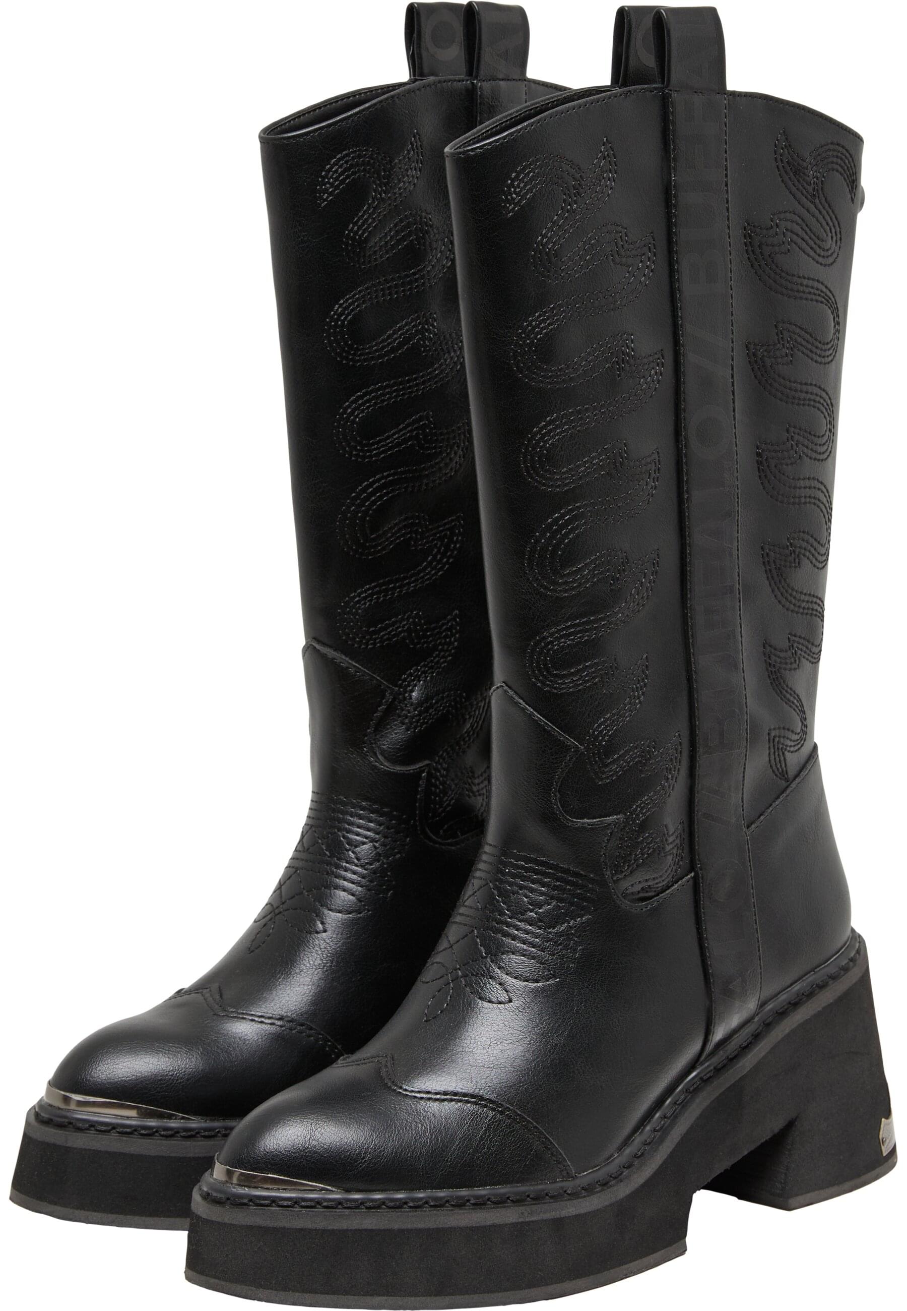 Stiefel BUFFALO "Buffalo BULL BOOT MID - VEGAN NAPPA", Damen, Gr. 37, schwarz, Polyurethan, unifarben, Schuhe Stiefel