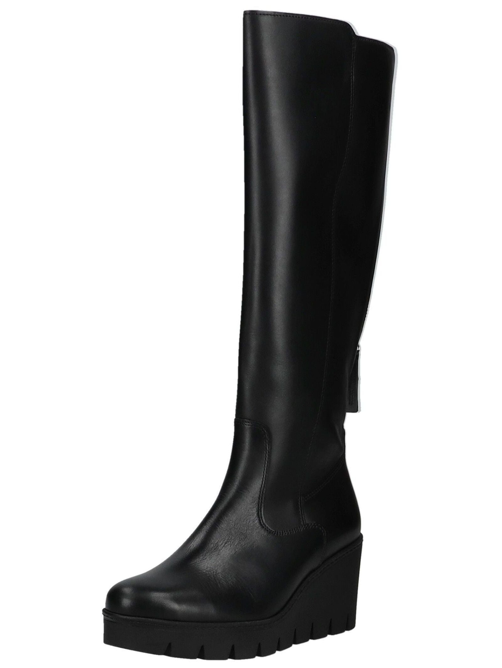 Keilstiefel GABOR "Gabor Stiefel Glattleder", Damen, Gr. 40, schwarz, Glattleder, Schuhe