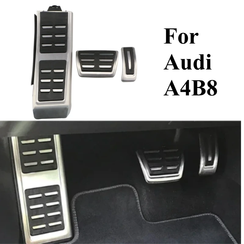 Lhd auto pedale für audi a4 b8 s4 rs4 q3 a5 s5 8t q5 8r sq5 a6 c7 a7 s7 s6 4g a8 s8 a8l 4h kraftstoff bremse fuß stütze pedal abdeckung Image