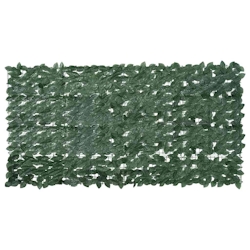 vidaXL Balkon-Sichtschutz mit Dunkelgrünen Blättern 200x100 cm Image