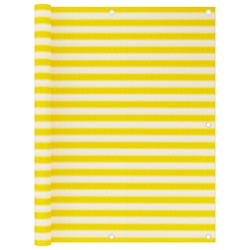 vidaXL Balkon-Sichtschutz Gelb und Weiß 120x600 cm HDPE Image