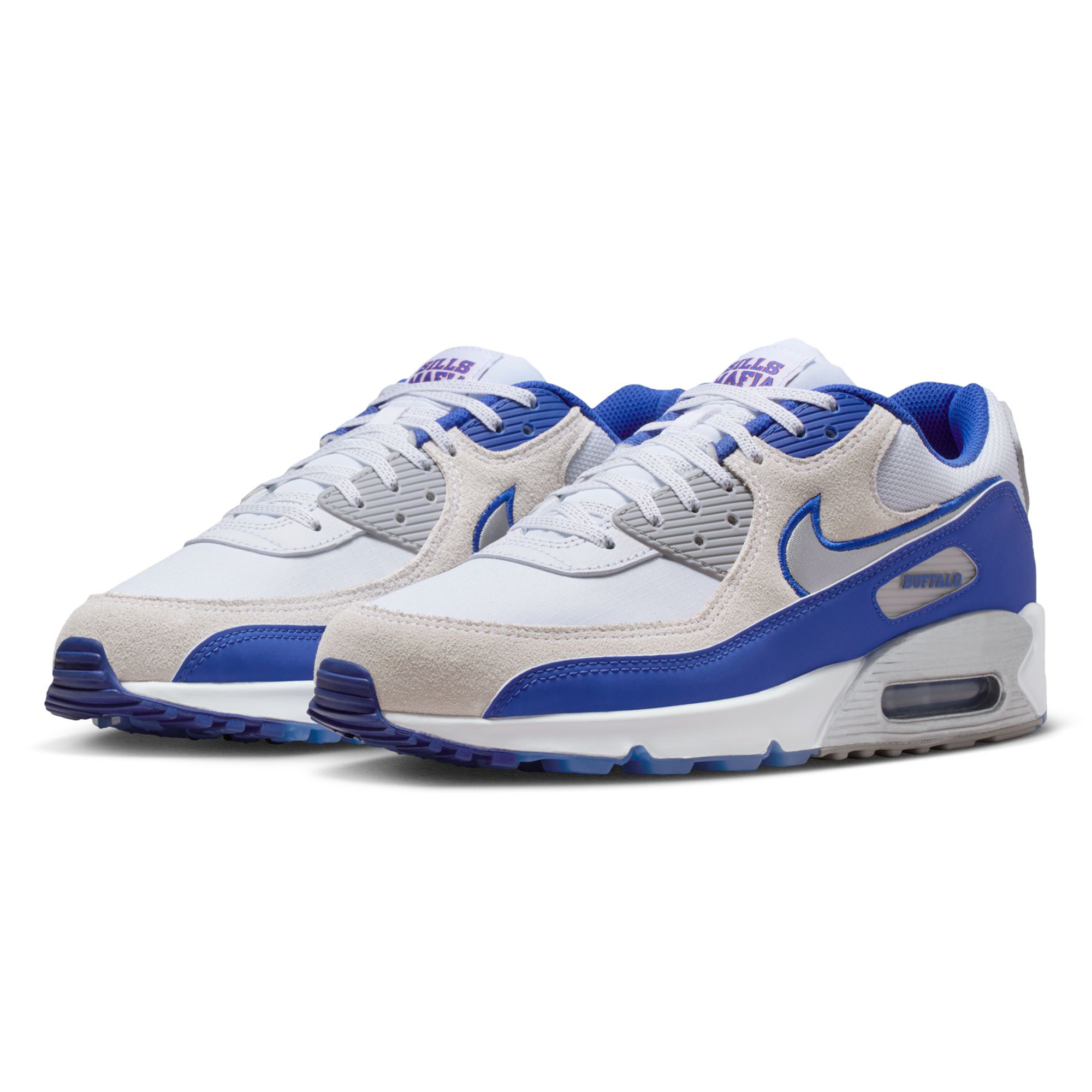 Unisex Nike Air Max 90 Schuhe aus der weißen Buffalo Bills 2025 Rivalries Kollektion Image