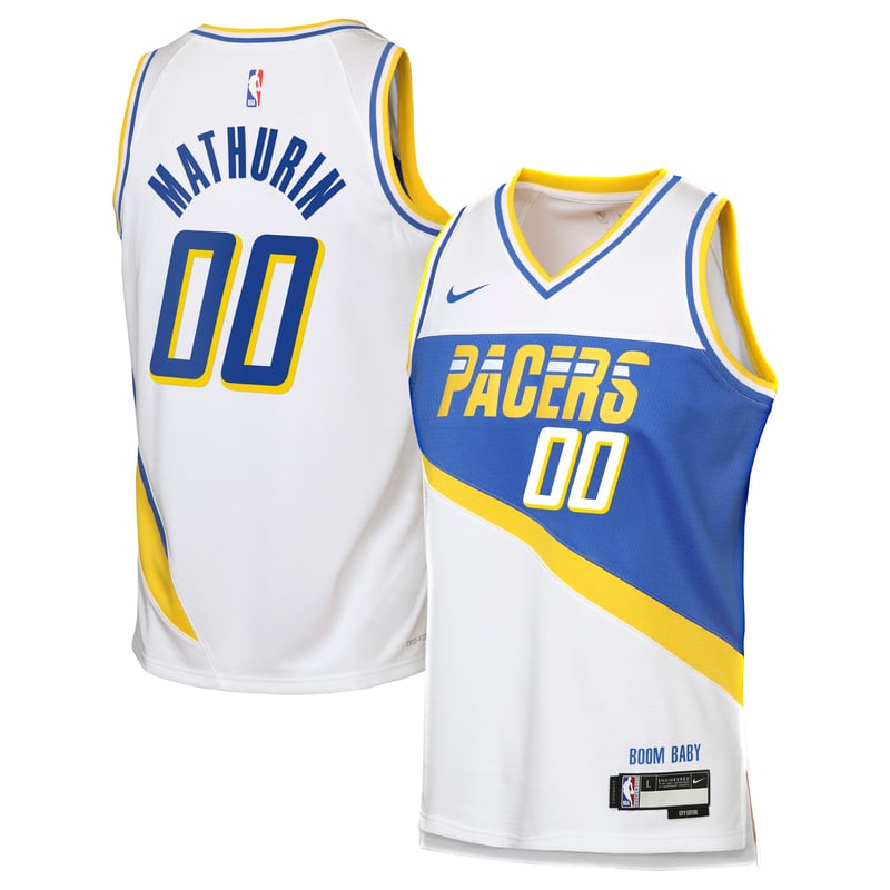 Maillot Swingman Nike City Edition 2025/26 des Indiana Pacers - Blanc - Bennedict Mathurin - Jeune - unisexe Taille: M (10/12)