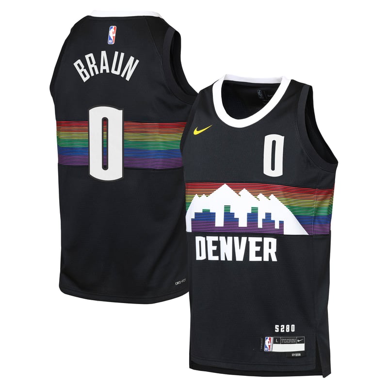 Maillot Swingman Nike City Edition 2025/26 des Denver Nuggets - Personnalisé - Christian Braun - Jeune - unisexe Taille: XL (18/20)