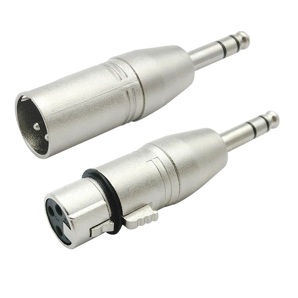 2PCS 1/4 Zoll TRS auf XLR Adapter Set - 6,5mm Stereo 1/4" TRS Stecker auf XLR 3Pin Buchse & Stecker Stereo Balanced Audio Anschlüsse Image