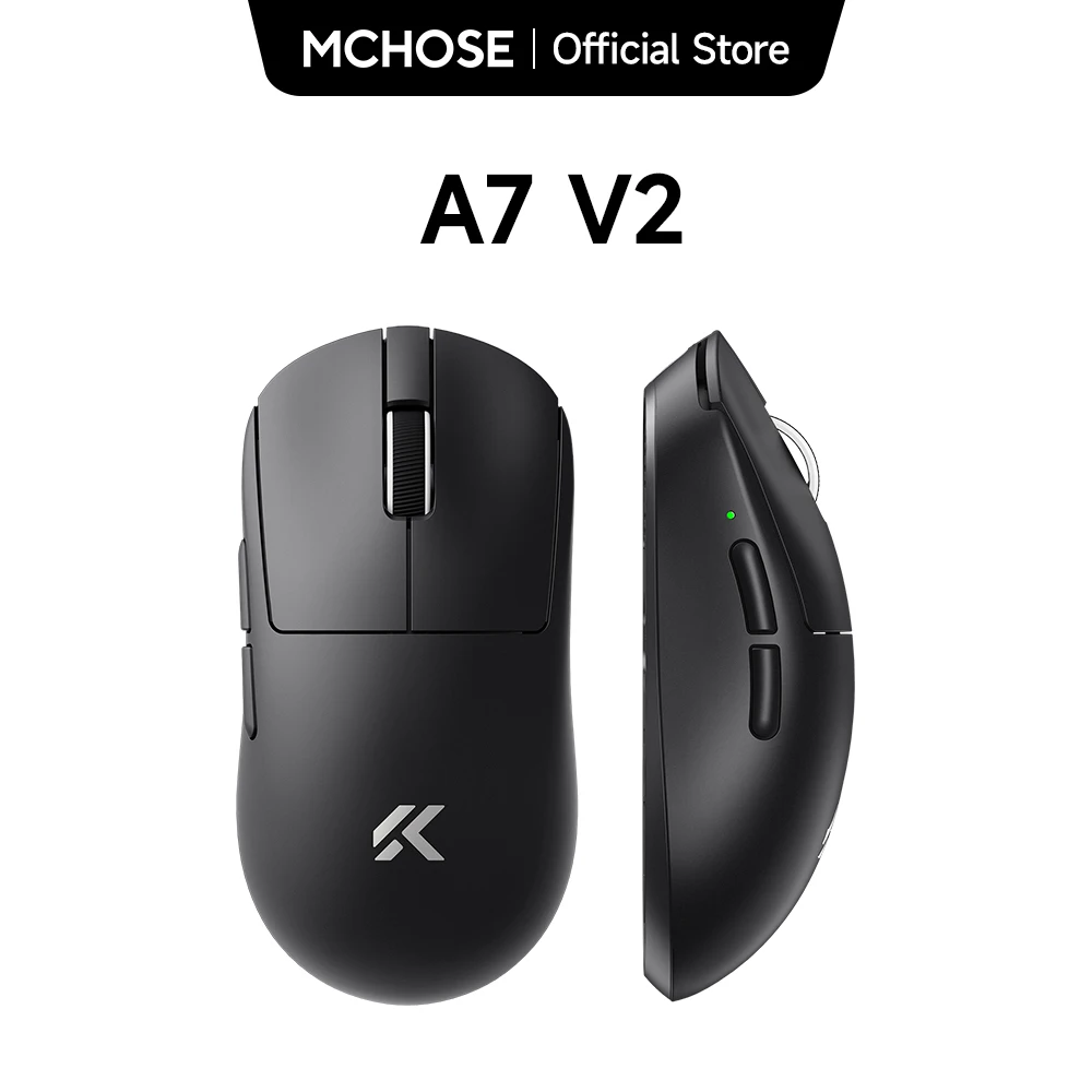 MCHOSE A7 V2 Leichte kabellose Gaming-Maus Dual 8.000 Hz Polling Rate PAW3950 TI Gaming Esports Büromaus Image