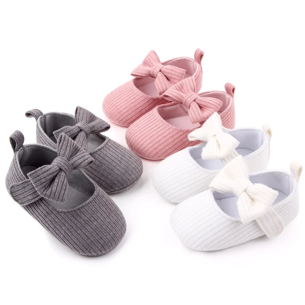 Babyschuhe, Prinzessinnenschuhe, Babyschuhe aus Wolle mit Schleife, rutschfeste Wanderschuhe mit weicher Sohle