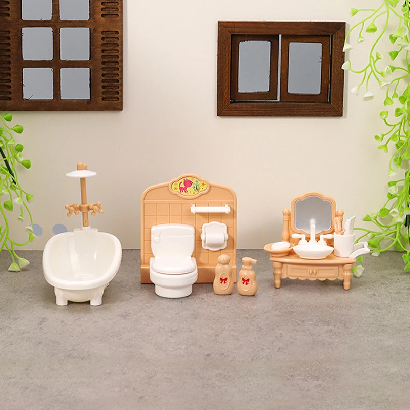 1 ensemble 1:12 maison de poupée Miniature baignoire toilette évier salle de bain ensemble meubles maison modèle décor jouet maison de poupée accessoires