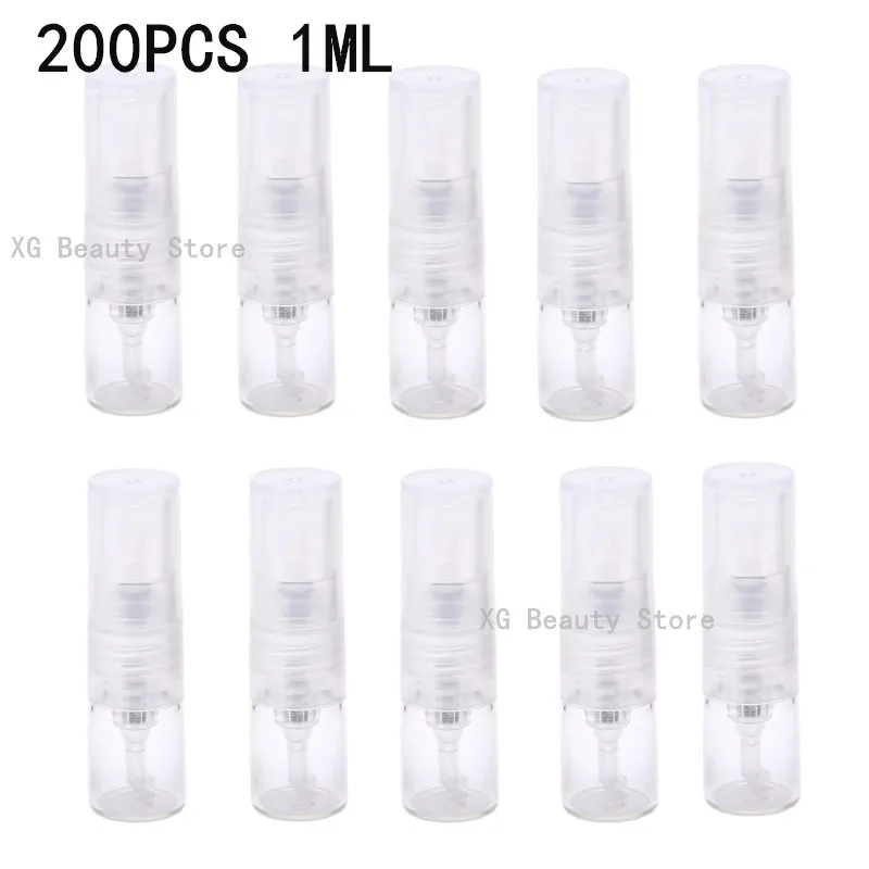 Bulk Pack 1ML Clear Mist Spray Bottles 5/10/50/100/200PCS Travel Size Refillable Bottle Glass Perfume Bottle Sample Spray Pumps