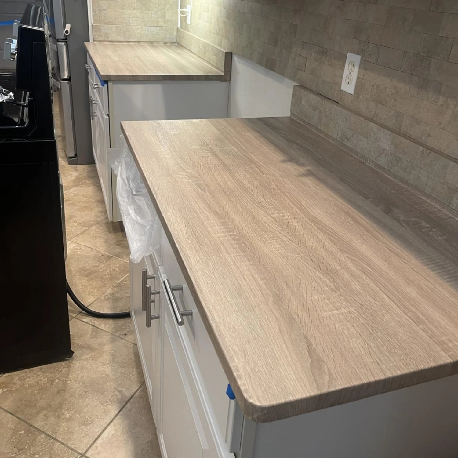 55 cm breite, selbstklebende PVC-Tapete, Holzmaserung, Vinyl-Wandaufkleber, wasserdicht, für Küchenschrank, Tür, Möbel, Heimdekoration Image