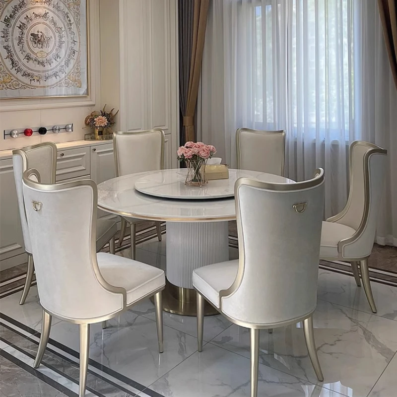 Luxus Moderne Holz Esstische Stühle Party Event Moderne Runde Esstisch Wohnzimmer Mesas De Jantar Möbel Hause Image