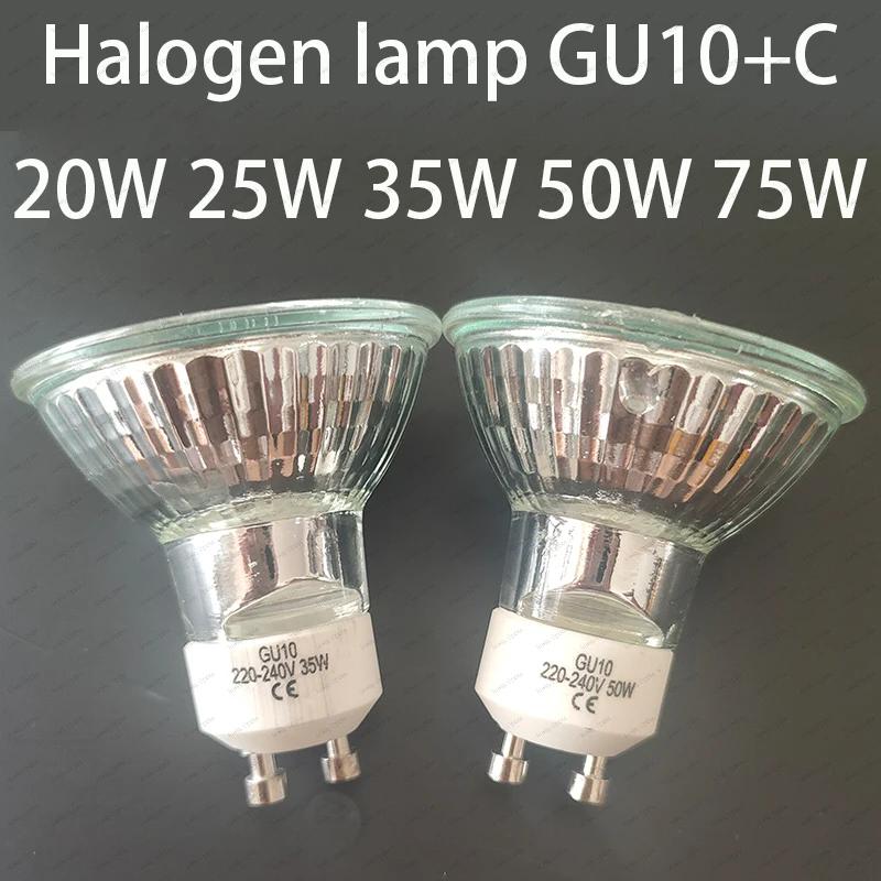 2PCS 10PCS Gu10 Basis Lampara 220v Halogenlampe Spot Licht 20W 25W 35W 50W 75W Glas Halogen Wolfram Lampe Tasse für Beleuchtung