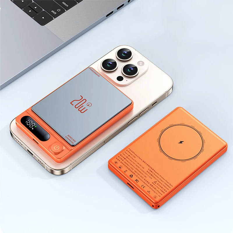 CCC-zertifizierte Powerbank für Magsafe, magnetisch, kabellos, 20 W, schnelles Aufladen, externer Akku für iPhone 17 16 Samsung Xiaomi Huawei Image